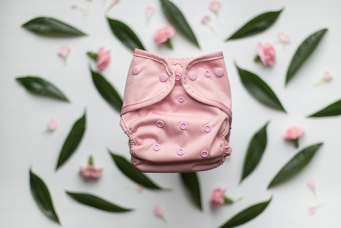 Buttons Cloth Diaper Cover – Snap Super One Size (12-40lbs) (Blush)