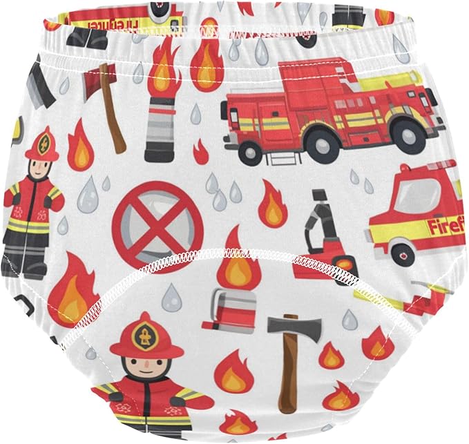 Baby Girls Training Underwear Soft Cotton Nighttime Training Underwear Potty Training Underwear for Toddler 2T Firefighter Man and Fire Fighting