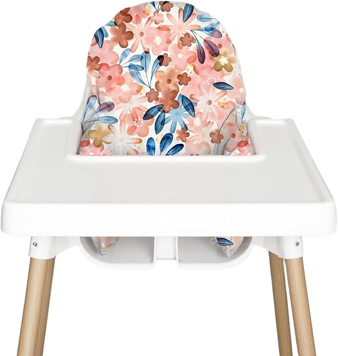 Nibble and Rest Highchair Insert Cover, Compatible for IKEA Antilop Highchair, High Chair Accessories Stain-Proof and Wipeable Insert Cover (Cushion NOT Included)(Pink Posies)
