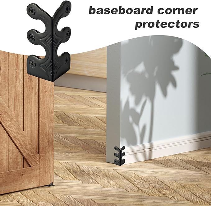 Baseboard Protector - Antique Corner Protectors, Brass Skiffers | Edge Corner Protectors Metal Skiffer, Decorative Protector Cover, Solid Brass Skirting Board Corner Protectors, Corner Guard for Home