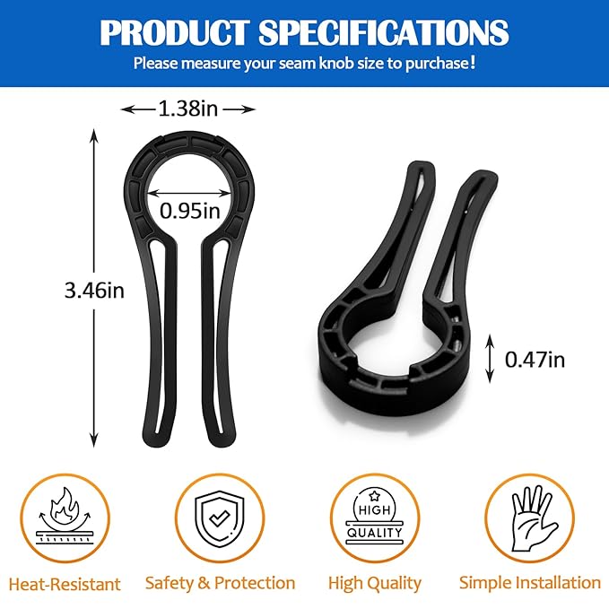 5-Pack Gas Stove Knob Locks for Toddler Safety, for Stove for Baby and Pets Safety (Black)