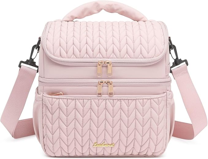 Breastmilk Cooler Bag - Large Capacity 12L & 10-Hour Insulated Bottle Cooler Bag with Detachable Divider for Tall Baby Bottles | Dual Deck Lunch Box for Women | Breast Pump Bags for Work