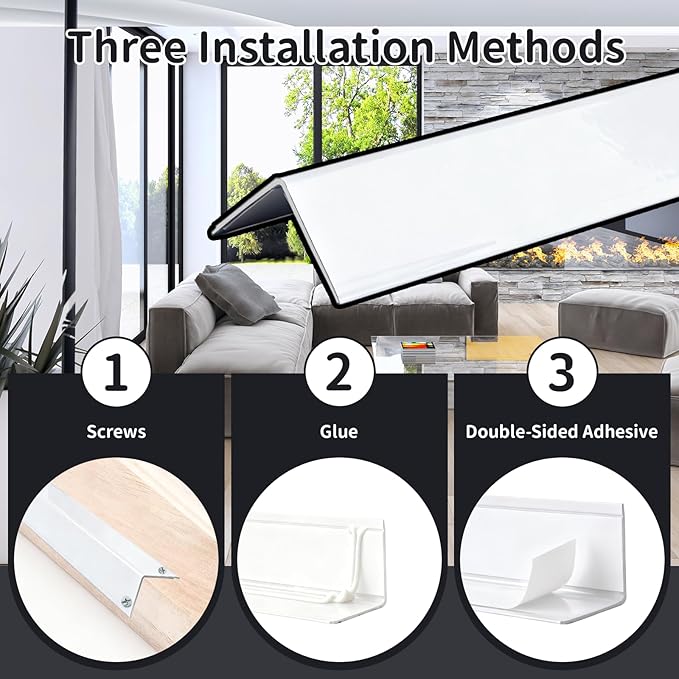 4 Pcs Metal Corner Protectors - 45" x 1" x 1" Aluminum Self Adhesive Wall Furniture Corner Guards Protection, Wall Edge Protector Strip Cabinet Baseboard Decoration - Silver