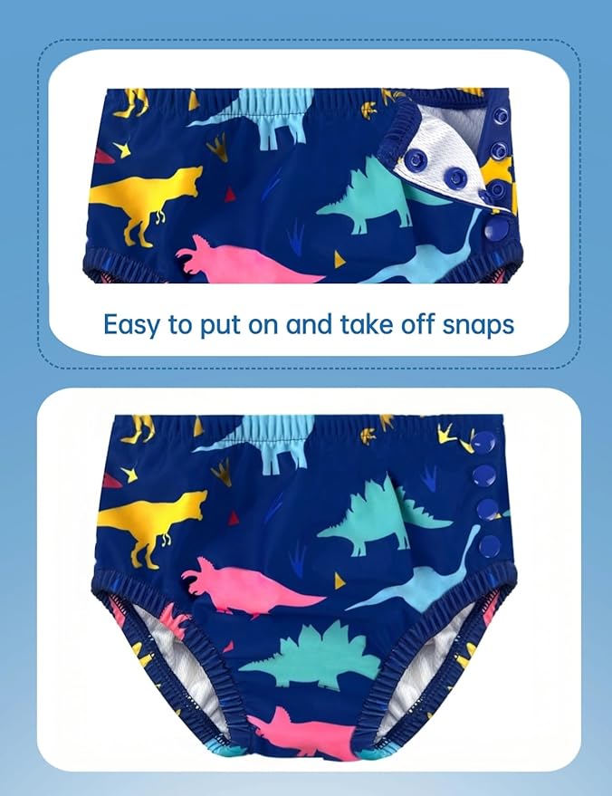 weVSwe Reusable Swim Diapers Washable Toddler Swimming Diapers Ideal for Baby Toddler Swimming Lessons Navy Dolphin 18-24 Months
