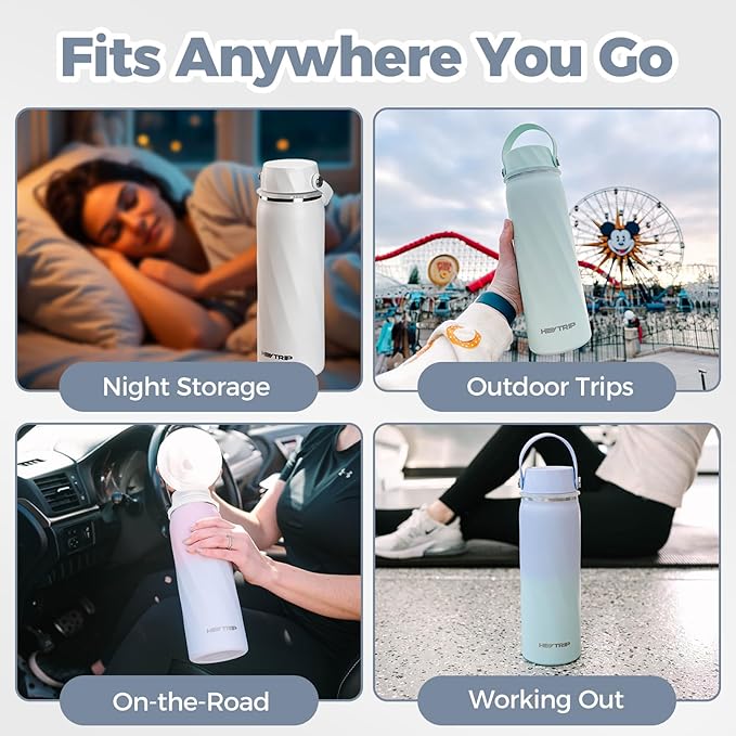 HEYTRIP Portable Breastmilk Cooler - 20oz Stainless Steel Milk Chiller Bottle for Travel & Work | Reusable Breastmilk Storage Container, 36+ Hour Cooling, TSA Approved | Violet Aurora