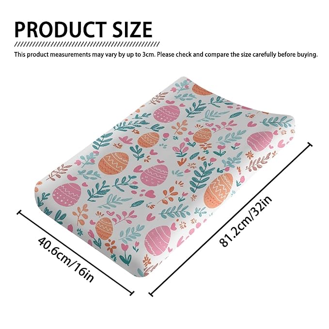Easter Egg Soft Changing Pad Cover Comfy Infant Newborn Changing Table Covers Diaper Table Change Mat Sheet Cover for Baby Boy Girls
