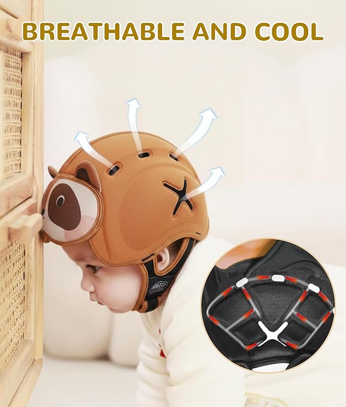Baby Safety Helmet for Crawling Walking - Mambobaby Baby Helmet Adjustable Baby Head Protector Breathable Soft Infant Helmet Head Protection Helmets for Aged 6-24 Months, Ultra-Lightweight
