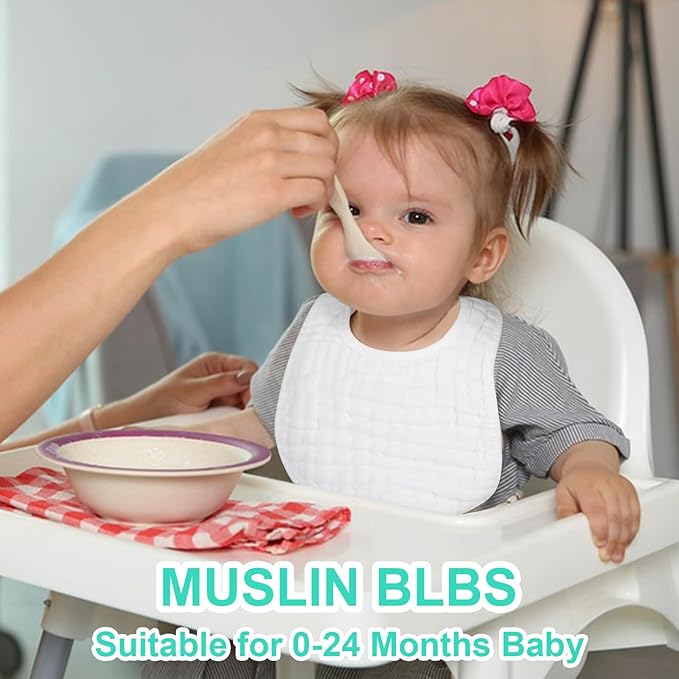 Accmor Muslin Baby Bibs, 6 Pack Soft Cotton Baby Bandana Drool Bibs for Boys Girls Teething and Drooling
