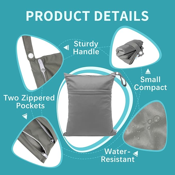 babygoal Reusable Cloth Diapers 6 Pack+22 Inserts+3pcs Wet Bags, One Size Adjustable Washable Pocket Nappy Covers for Baby Boys,Rash-Free