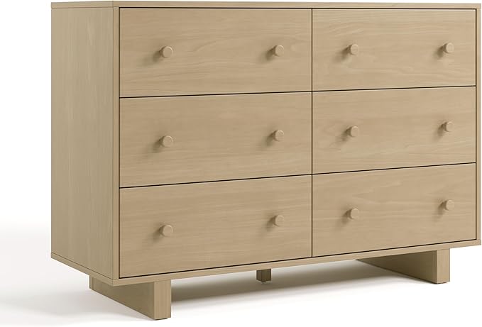 Storkcraft Texas 6 Drawer Dresser (Driftwood) – GREENGUARD Gold Certified Baby Dresser, Interlocking Drawer System for Nursery & Kids’ Bedroom, Brown Chest for Kids Bedroom, Nursery Storage