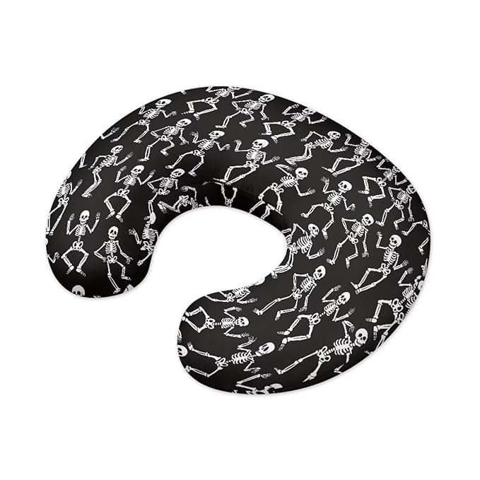 Skeleton Nursing Pillow Cover, Baby Shower Pillow Covers for Bottle and Breastfeeding, Breast Feeding Pillows for Babies Girls Boys