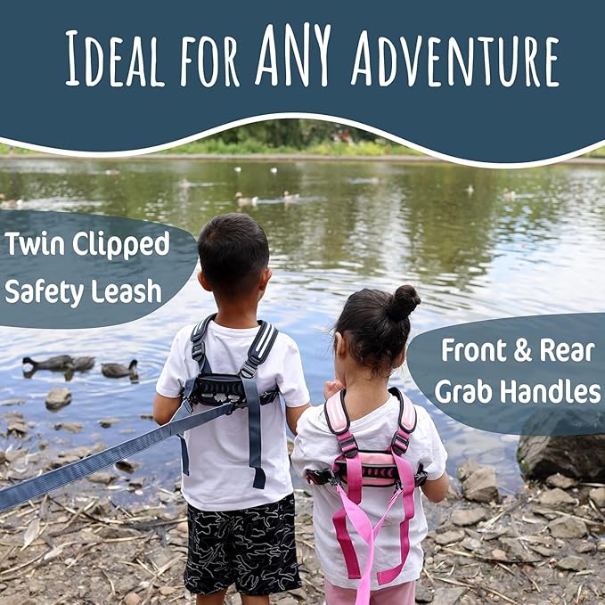 Hobble De Hoo Autism Safety Harness with leash for Kids 2–7 | Walking Safety Vest with Grab Handles for Wandering Prevention