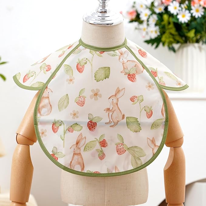 Feeding Bibs for Baby,3 Pack-Waterproof & Easy Clean Baby Bibs for Eating,Toddlers & Infant,Reversible Pockets