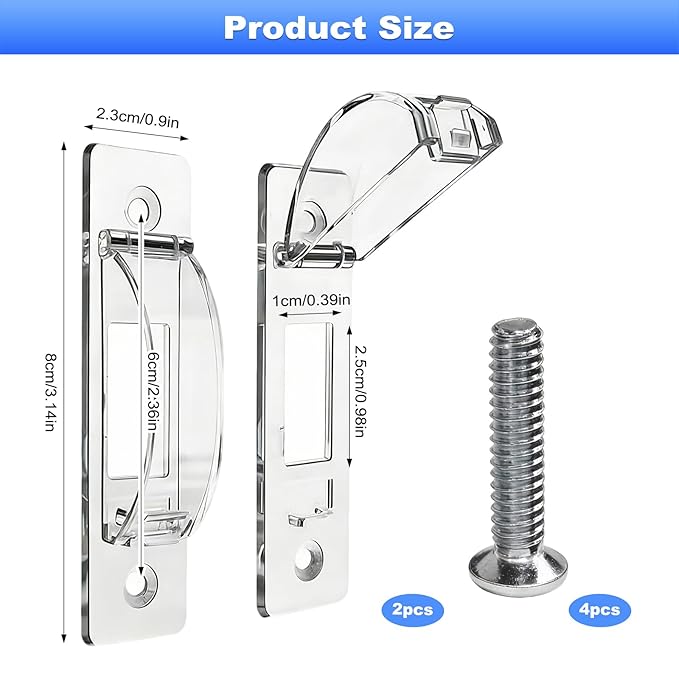 Light Switch Cover Guard, 2 Pack Clear Light Switch Lock, Light Switch Guard, Child Proof Light Switch Cover, Prevent Accidental ON/Off from Kids, Pets, Bumps，Includes Screws