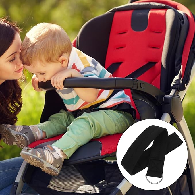 Baby Stroller Safety Wrist Strap Adjustable Wristband with D-Rings for Secure Jogging Stroller and Pushchair Safety 17.32X1.57 Inches