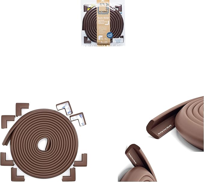Slim-Fit 27ft Edge 8 Corners - Bundle & Save - RovingCove Slimfit Edge Corner Guards, Coffee Brown