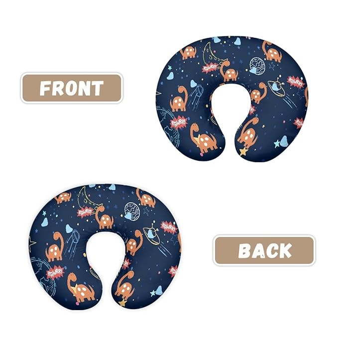 Dinosaur Printed Nursing Pillow Cover Slipcover for Breastfeeding Pillows, Soft and Comfortable Fit On Standard Infant Nursing Pillows Quick-Dry Fabric