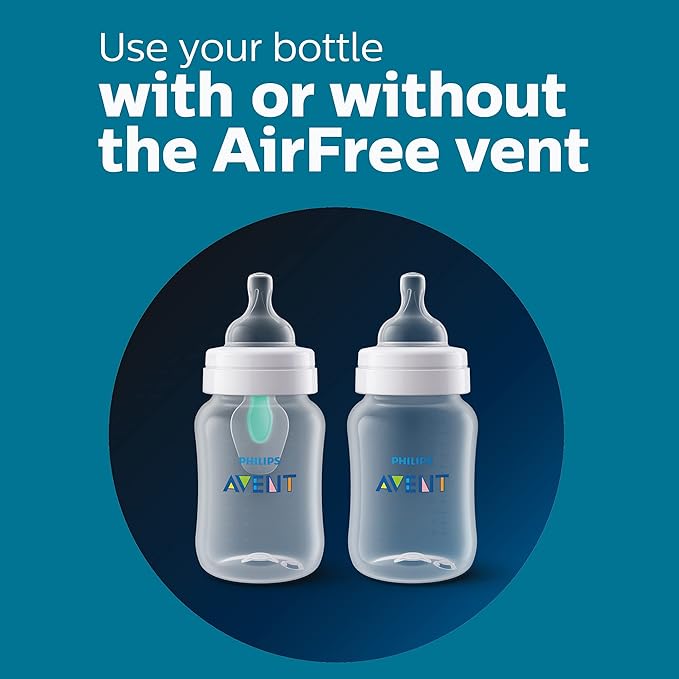 Philips Avent Anti-Colic Baby Bottle with Airfree Vent, 9Oz, Scy703/91, 1Pk, Clear, Scy703/91