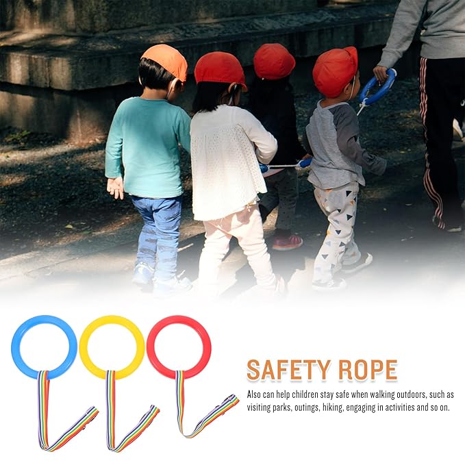 NUOBESTY 6pcs Walking Rope Kids Handles Safety Preschool Line Rope Extendable and Adjustable Handles Walking Rope for Toddlers