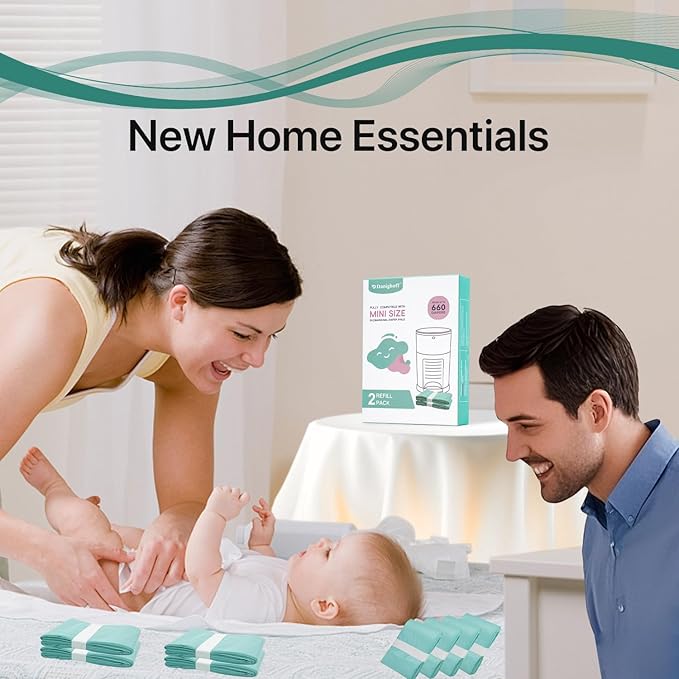 Diaper Pail Refills Compatible with DEKOR MINI, 30% Extra Thick, Leak-Proof, Durable, Holds Up to 660 Diapers, Easy to Use for Baby’s Diaper Disposal