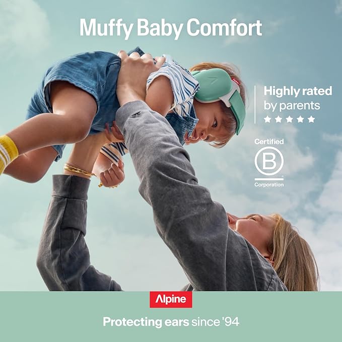 Alpine Muffy Baby Comfort - Protects Hearing for Babies and Toddlers - CE & ANSI Certified - Headband for Safe fit & Comfort - Adjustable for Ages 3-48 Months - 24dB Sound Reduction, Dinos