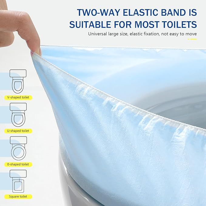20 Pack Disposable Toilet Seat Cover Waterproof Non-Woven Fabric, Disposable Toilet Seat Covers for Travel, Disposable Seat Covers for Outing Hotel Hospital Public Toilet (Print+Green)