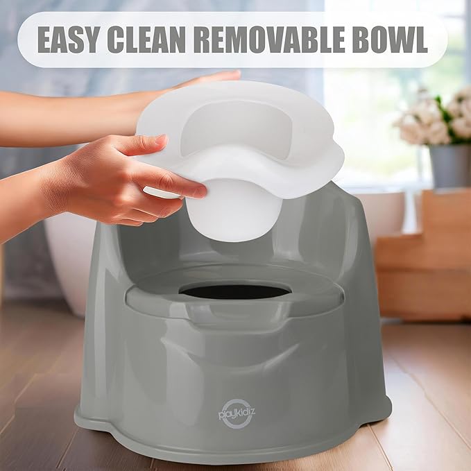 Potty Training Seat Toilet for Boys & Girls - Removable Bowl, Splash Guard & Non-Slip Base, Ideal for Toddlers, Easy to Clean & Lightweight for Home & Travel