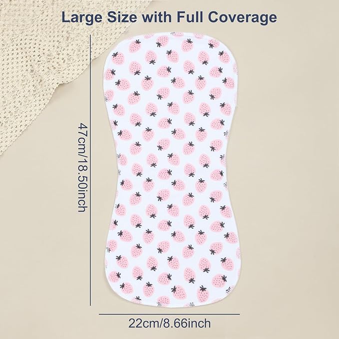 2-in-1 Burp Cloths and Baby Bips - 6 Pack Large Super Absorbent Soft Cotton Burping Cloths for Spit Up, 3 Layers Thick Baby Burp Rags for Girls & Boys