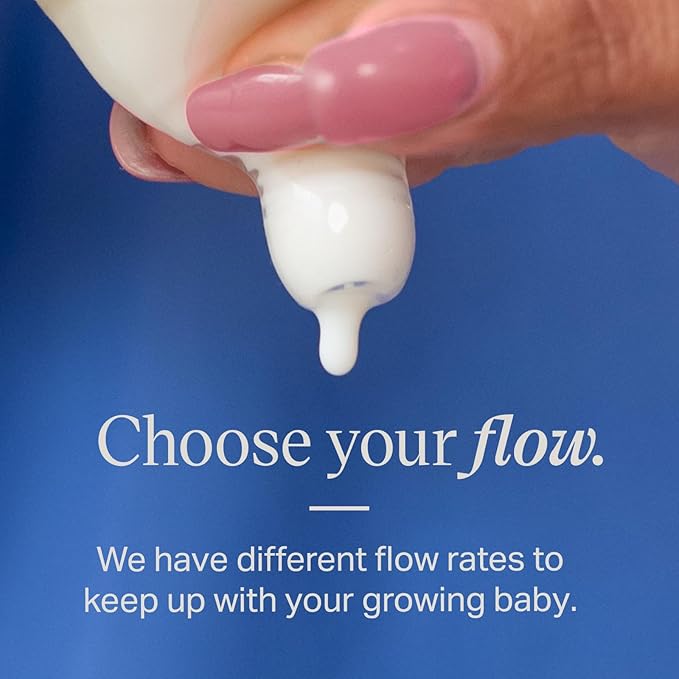 Tommee Tippee Natural Start Baby Bottle Nipples, Breast-Like for A Natural Latch, Anti-Colic Valve, Soft Silicone, Fast Flow, 6+ Months, Pack of 6