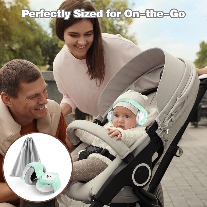 YomauiYee Baby Earmuffs,Bear Infant Headphones Noise Cancelling Infant Ear Protection with Adjustable Headband Baby Sound Proof Headphones,Baby Travel Essentials for Travel/Sleep/Plane/Noisy Event
