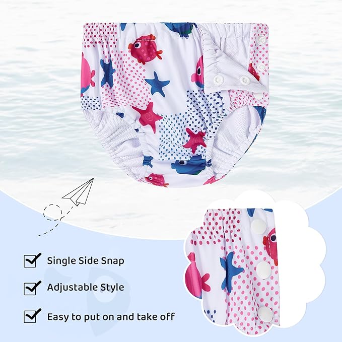 Durio Reusable Swim Diapers for Baby Toddler Newborn Washable Water Diapers for Swimming Beach Essentials