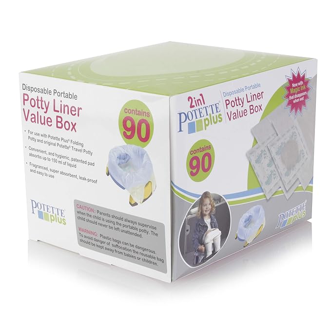 Kalencom Potette Plus Potty Seat Liners with Magic Disappearing Ink Value Box - 90 Liners