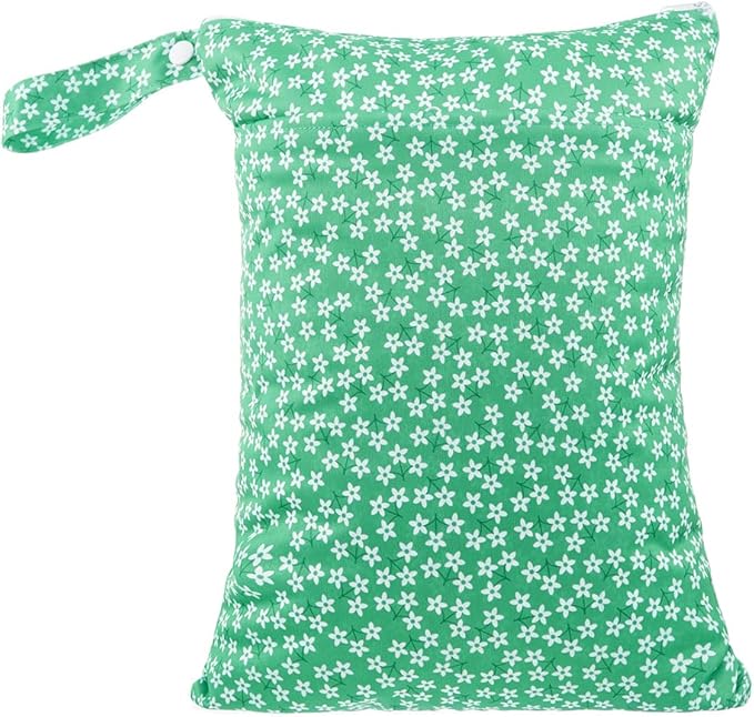 MOMIGO 3 pcs/set Wet Dry Bags for Baby Cloth Diapers - Reusable Washable for Stroller, Diapers, Travel Bags, Gym Bag 11.8 * 15.7 inch (Green)