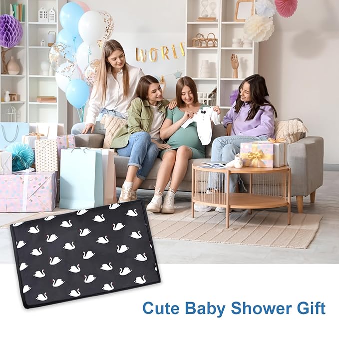 31" X 24.2" Extra Long Large Lightweight Toddler Diaper Changing Pad Travel, Cute Design 1-36 Month Infant Foldable Baby Changing Mat Wipeable, Changing Pad Portable for Station, Car, Stroller