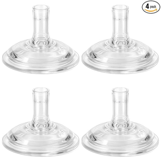 Sippy Straw Nipples for Philips Avent Natural Baby Bottles, My Grippy Spout Sippy Cup and Natural Trainer Sippy Cup, Food Grade Soft Silicone, Variable Flow, 9m+, 4-Pack