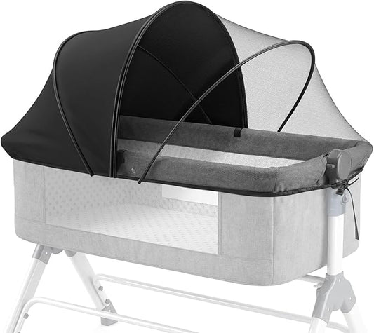 Orzbow Bassinet Cover for Cats - Breathable Mosquito Net Cover for Cradles/Travel Cribs/Mini Cribs, Baby Mosquito Net to Keep Pets Out, Baby Bassinet Accessories, Two-Way Self-Locking Zippers, Black