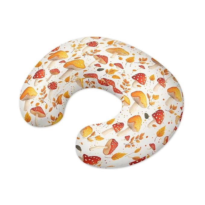 Red Yellow Mushroom Baby Nursing Pillow Cover Ultra Soft Comfortable Newborn Nursing Pillow Case Baby Essentials