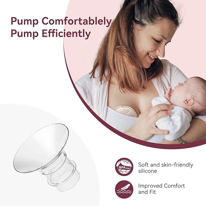 19mm Flange Inserts for 24mm Flange/Shield, Compatible with Momcozy/MOMMED/Spectra Breast Pumps, Pump Parts Replace (4PCS 19mm)