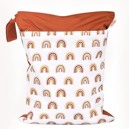 Wet Bag,Wet Dry Bag,Wet Bag for Swimsuit,With Two Zipper Wet dry Pouch,Waterproof Reusable Little Rainbow