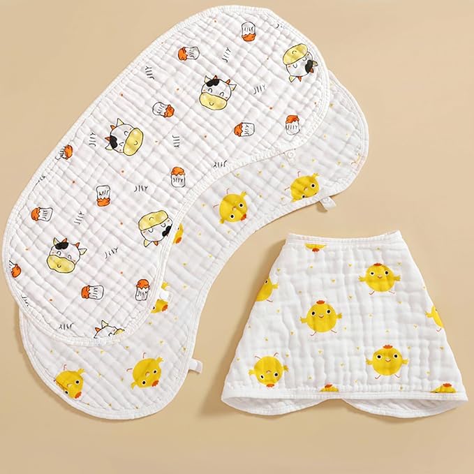 Muslin Burp Cloths, 6 Layers Baby Burp Cloths 6 Pack, Ultra-Soft Burping Cloth, Organic Cotton Boy Girl Burp Cloes Absorbent Spit-Up Cloths Mom Newborn Essentials Gift Set