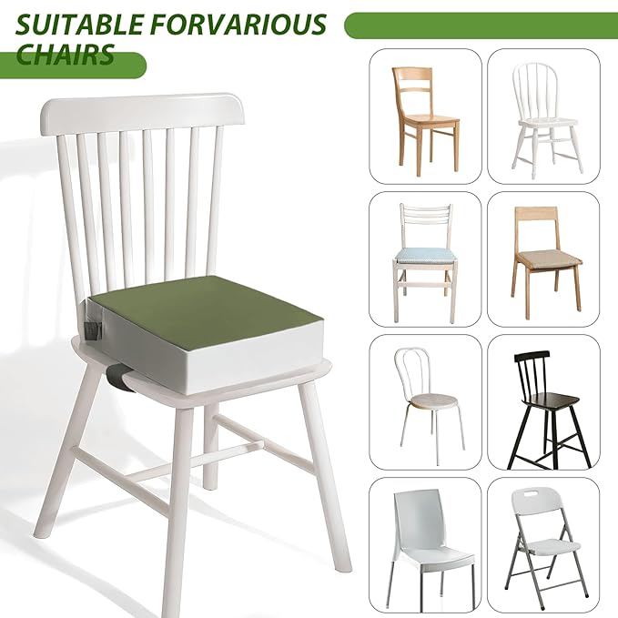 Booster Seat for Table - PU Waterproof Strong Support Toddler Booster Seat for Dining Table, Portable Booster Chair with Adjustable Elasticity Straps for Toddlers Eating Travel Home