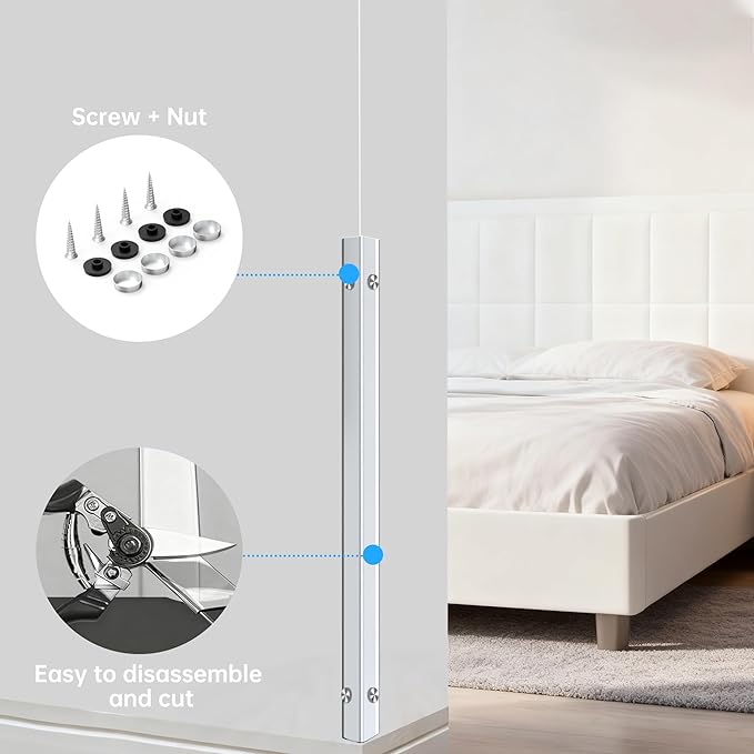CHIDU Corner Guard, Pre-Drilled Clear Wall Corner Protector with Screws, L-Shaped Thickened Edge Protection for Sharp Wall, Door Frame, Table, Countertop - 4 PCS x 35.4" L x 1.97" W