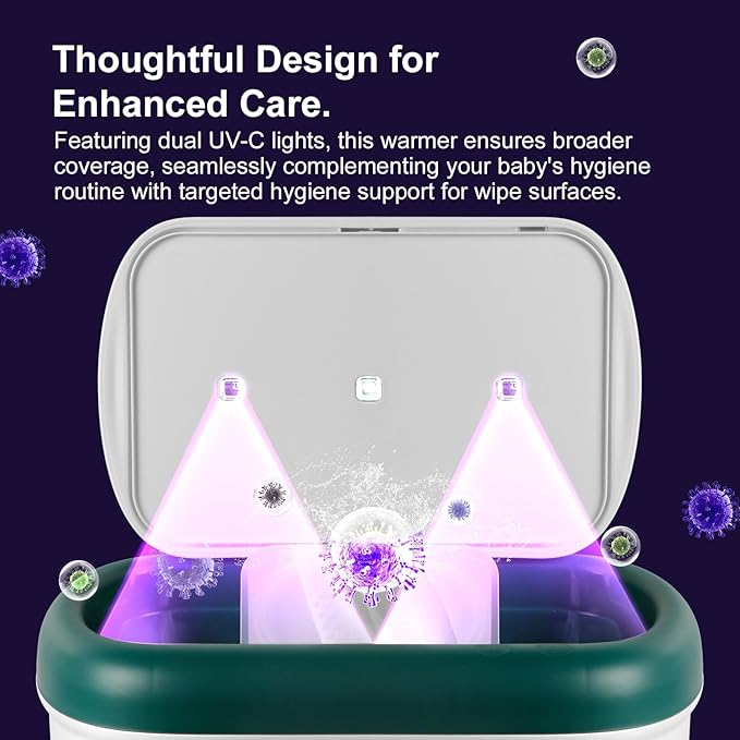 Baby Wipe Warmer, Large Capacity Diaper Wipe Warmer with Night Light, Auto Temperature Control, Keeps Baby Wipes Warm and Moist for Newborn Nighttime Changes