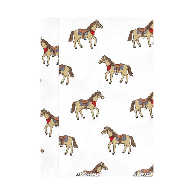 Hudson Baby Unisex Baby Cotton Flannel Burp Cloths, Cowboy 4-Pack, One Size