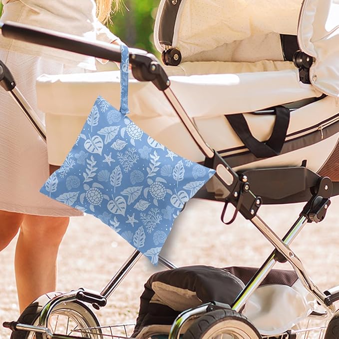Wet Dry Wet Bag for Swimsuit Towel Baby Travel Cloth Diapers Beach Gym Toiletries Makeup Storage Bag Summer Vacation Essential Holiday Summer Palm Leaf Sea Turtle Gifts