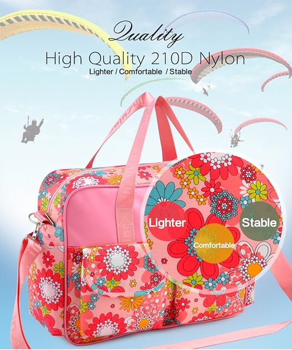 Kamay's Mummy Shoulder Bag Diaper Bag Chic Nappy Changing Bag Tote/Messenger Style Large with Changing Mat, Adjustable Straps