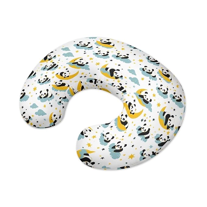 Panda Moon Baby Feeding Pillow Cover Super Soft and Stretchy Personalized Breastfeeding Pillowcase Newborn for Boys Girls, 2 Packs