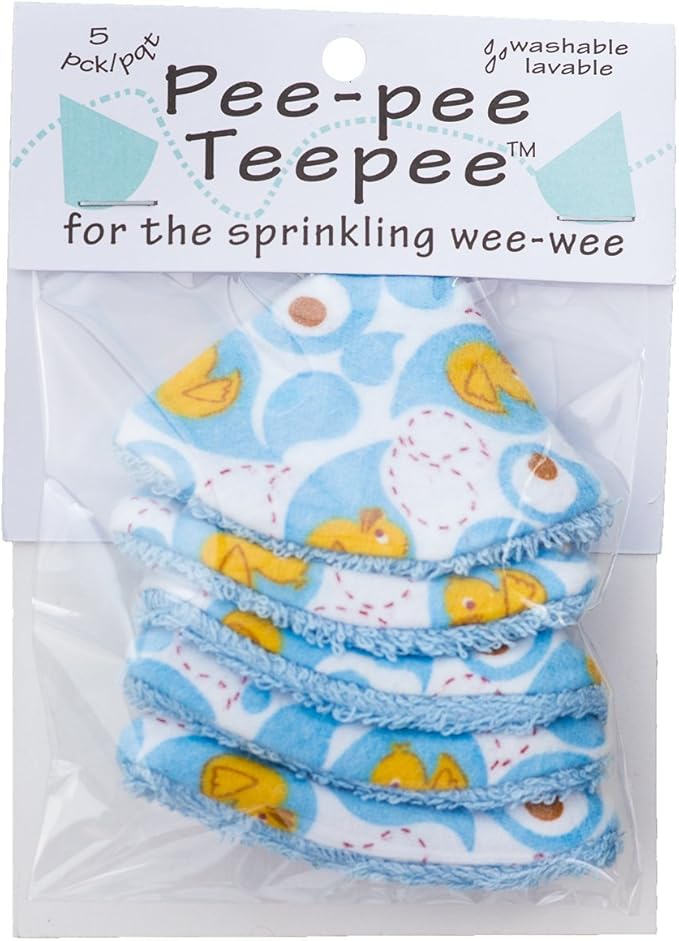 Washable Cotton Pee-Pee Teepees that Shield Baby Boys Pee During Diaper Changes. Makes a Great add-on Gift for a Baby Shower Thanks to its Fun, Gift-Ready Store Packaging. 5 Pack. Rubber Duck