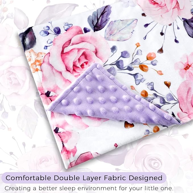 Infant Blanket and Nursing Pillow Cover for Baby Girls, Stylish Floral Patterns Ultra Soft and Comfortable Fabric