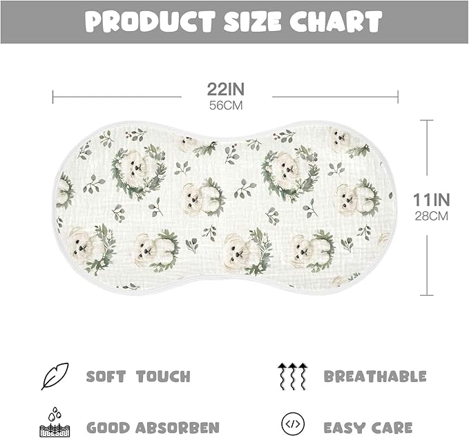 vvfelixl Baby Burp Cloths Cartoon Maltese Dog Wear Wreath Baby Newborn Cotton Burping Cloths Set Babys Washcloths 4 Pack